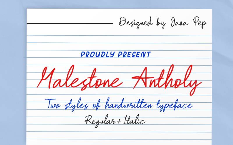 Malestone Antholy / Handwriting type Font