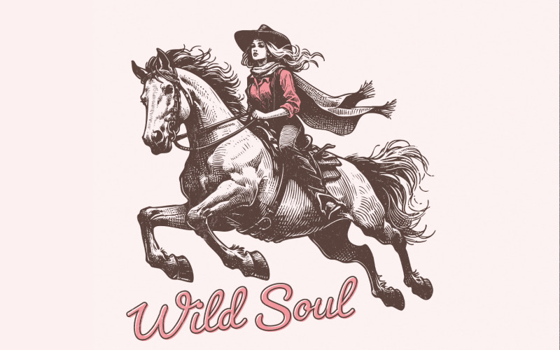 Wild Soul PNG, Sublimation Design, Trendy png, Vintage PNG, Rocker png, Western PNG, Cowboy png, Illustration