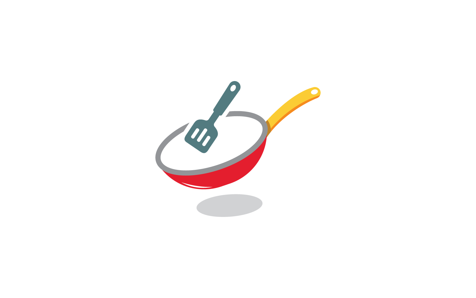Plantilla de icono de diseño de sartén o sartén