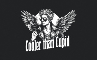 Cooler Than Cupid PNG, Valentines Day Digital File, Retro Boy Valentine, Sublimation, Love png,