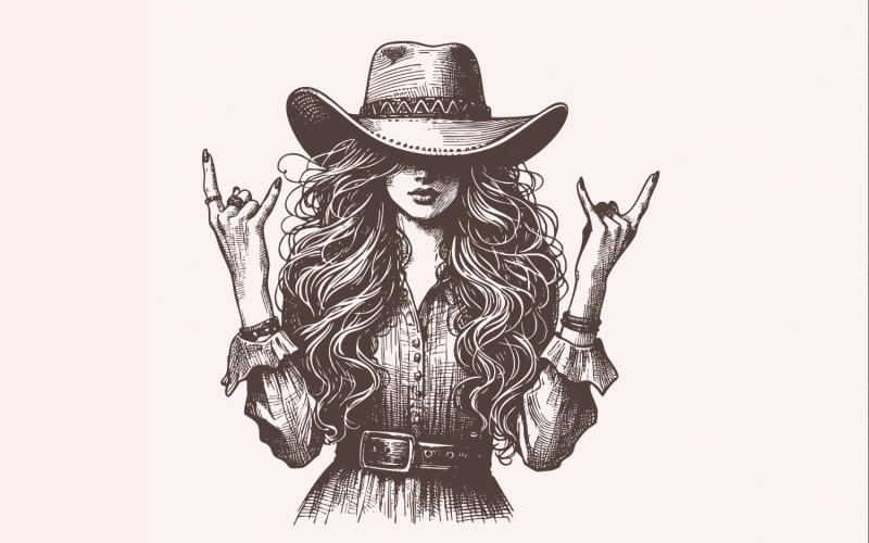 Cowgirl PNG, Sublimation Design, Trendy PNG, Vintage png, Rocker png, Western png, Cowboy png, Illustration