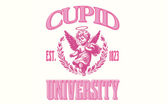 Cupid University PNG, Valentine PNG, Valentines Day T Shirt Design, Heart, Love PNG, Sublimation,
