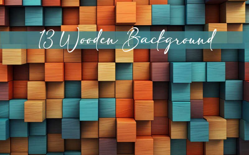 Colorful Wood Background AI image