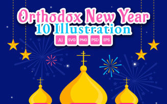 10 Orthodox New Year Celebration Illustration
