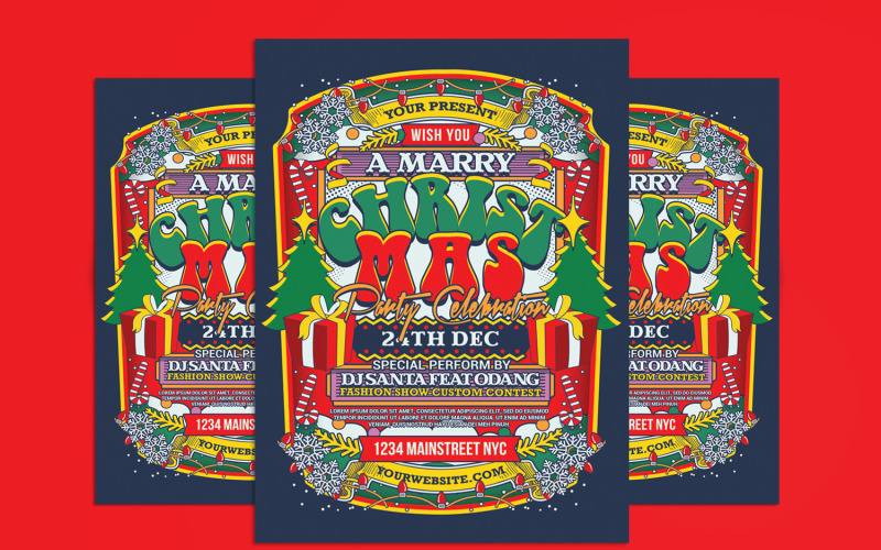 Christmas Party Celebration Flyer Poster Templates Corporate Identity