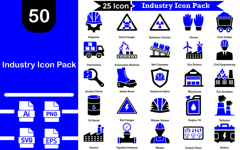 50 Premium Industry Icon Pack Icon Set