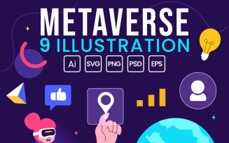 9 Virtual Reality Metaverse Illustration
