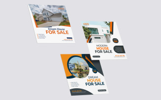 Real estate house selling social media post banner template