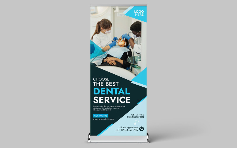 Stylish rollup banner template set for medical and healthcare Corporate Identity
