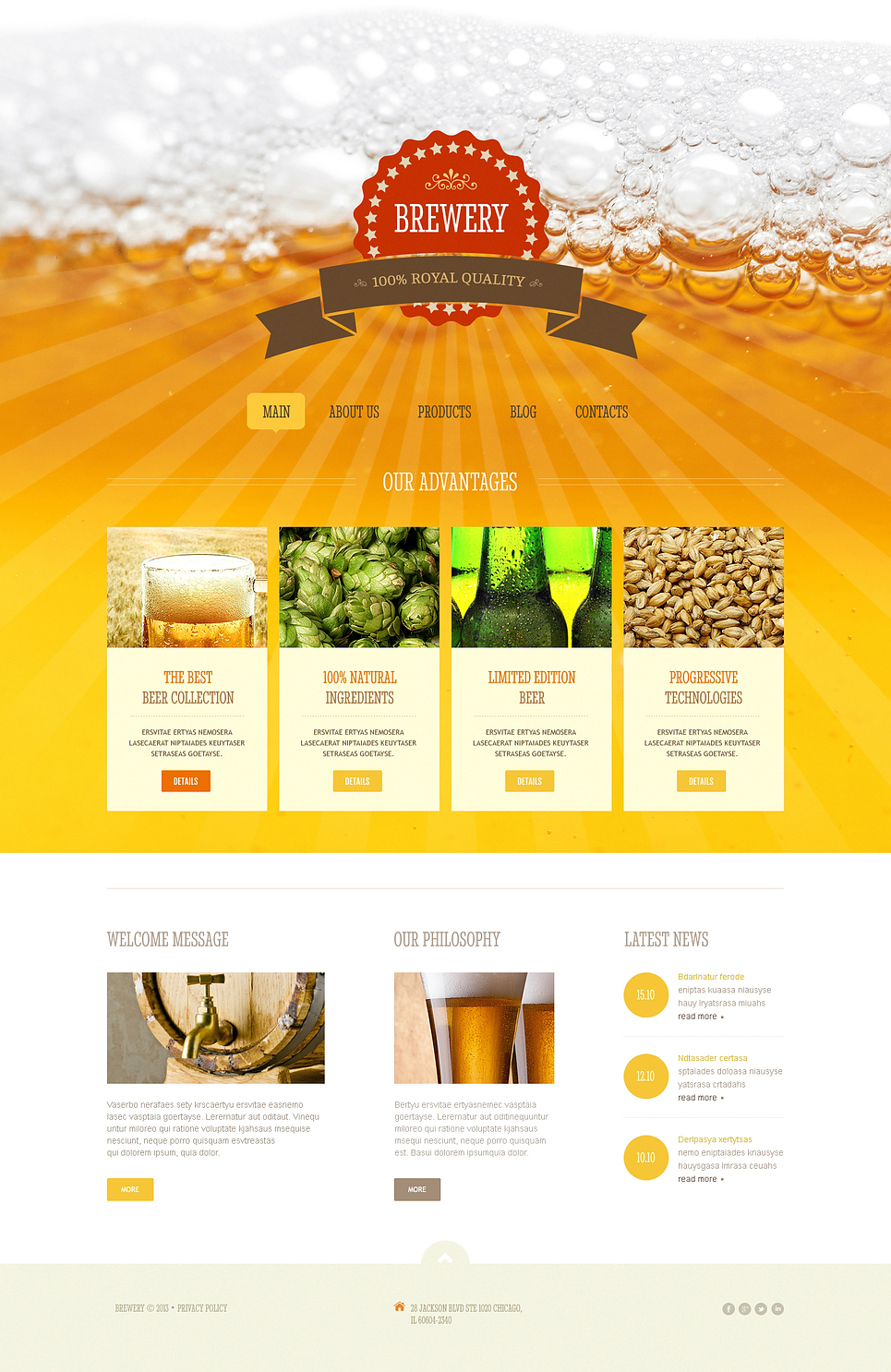 Brewery Responsive Joomla Template New Screenshots BIG