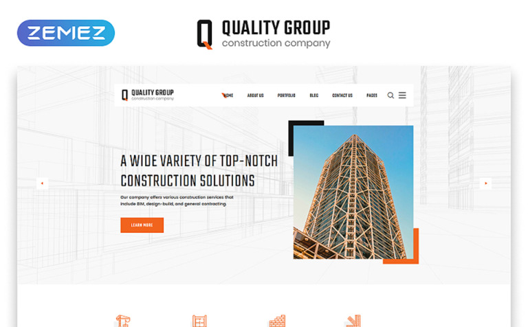 Construction Company Responsive Website Template Big Screenshot Construction Company Responsive Website Template New Screenshots BIG