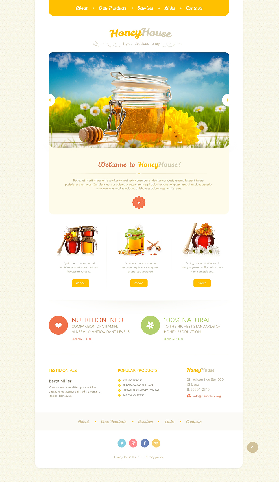 Honey Store Responsive Website Template New Screenshots BIG