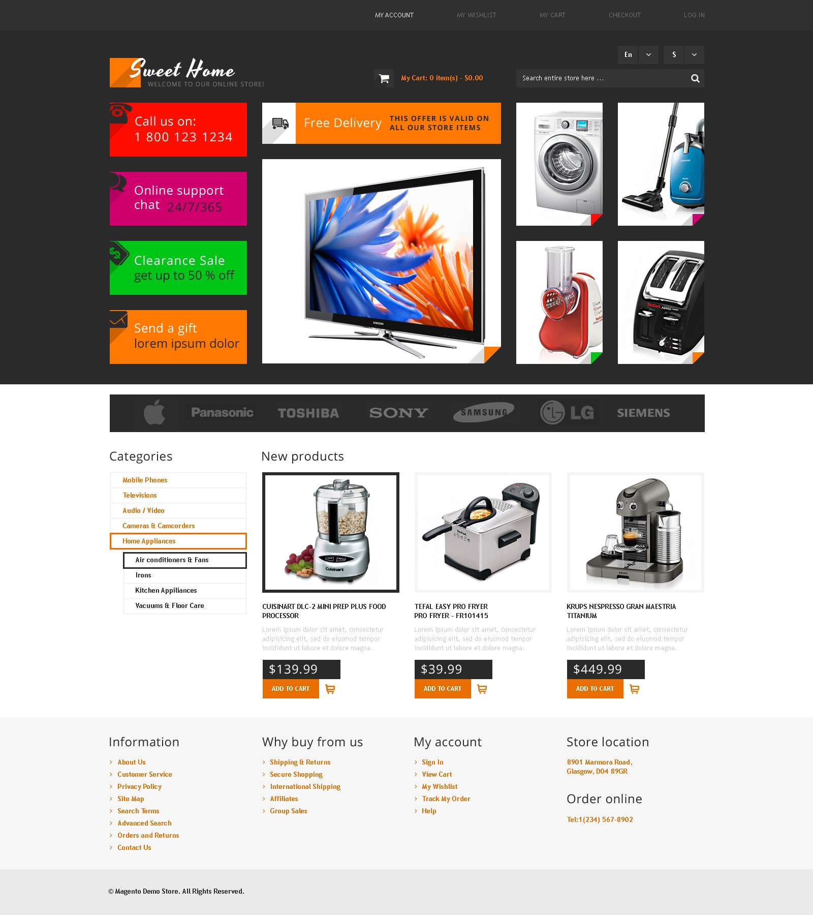 Modello Magento Responsive #47180 "Sweet Home" - screenshot