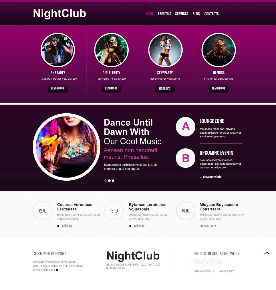 Night Club Responsive Joomla Template New Screenshots BIG