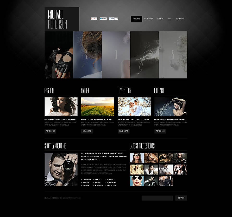 Photographer Portfolio Flash CMS Template New Screenshots BIG