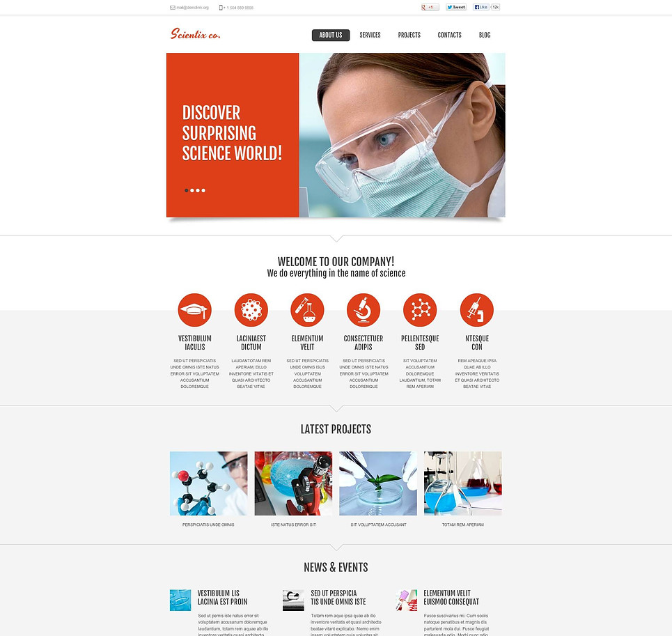 Science Lab Flash CMS Template New Screenshots BIG