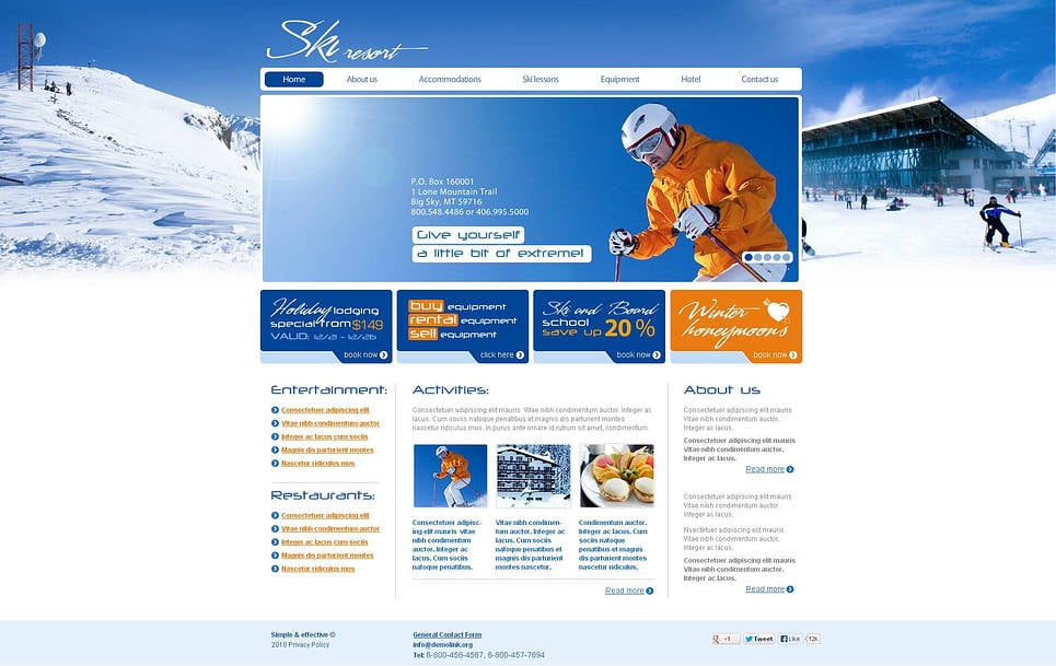 Skiing Flash CMS Template New Screenshots BIG