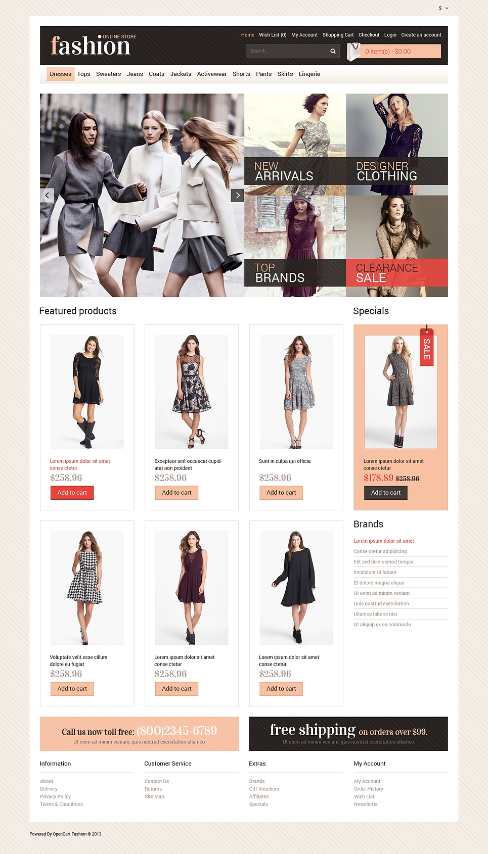 Your Fashion Store OpenCart Template New Screenshots BIG