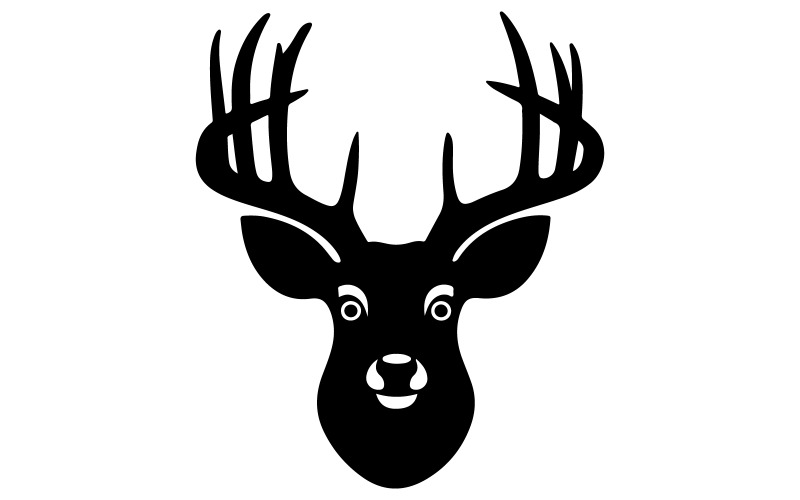 A silhouette of a deer head Illustration