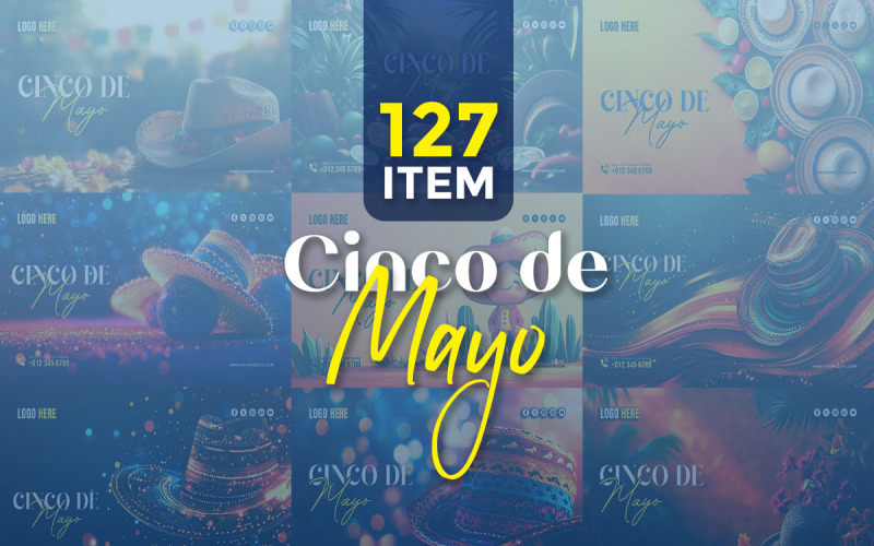 Cinco de Mayo Social Media Banner Poster Template Corporate Identity