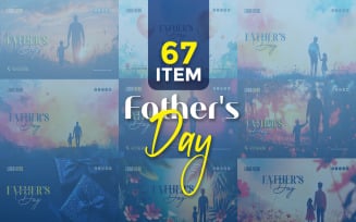 Father's Day Social Media Banner Poster Template