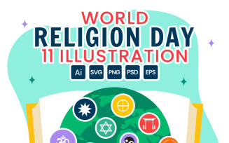11 World Religion Day Illustration