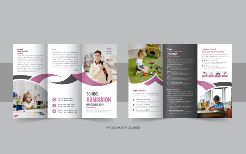 Kids School Admission Trifold Brochure, School academy trifold or school trifold brochure design Corporate Identity