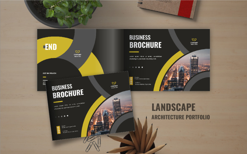 Landscape business brochure template or Company landscape portfolio brochure design template Corporate Identity