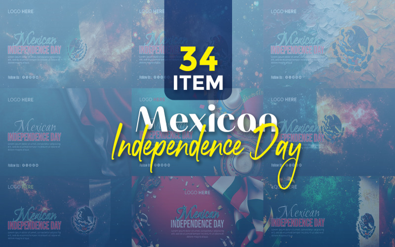 Mexican Independence Day Social Media Banner Poster Template Corporate Identity