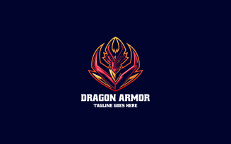 Dragon Armor Mascot Cartoon Logo
