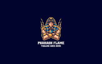 Pharaoh Flame Mascot Cartoon Logo