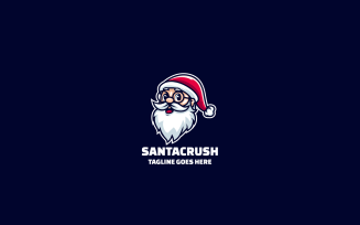 Santa Crush Simple Mascot Logo