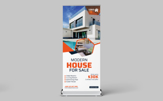 Real estate rollup template Design of a stand banner