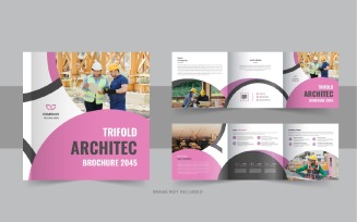 Architecture square trifold brochure design or Square trifold brochure template