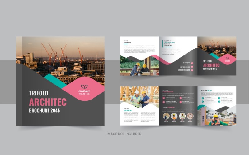 Architecture square trifold brochure design or Square trifold brochure Corporate Identity