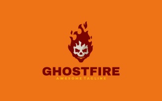 Ghost Fire Simple Mascot Logo