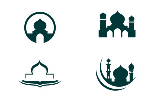 Mosque icon Logo Ramadan day design template V1