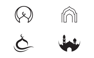 Mosque icon Logo Ramadan day design template V4