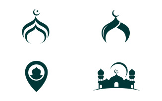Mosque icon Logo Ramadan day design template V6