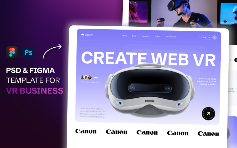 VRGEN - PSD Template for VR Business