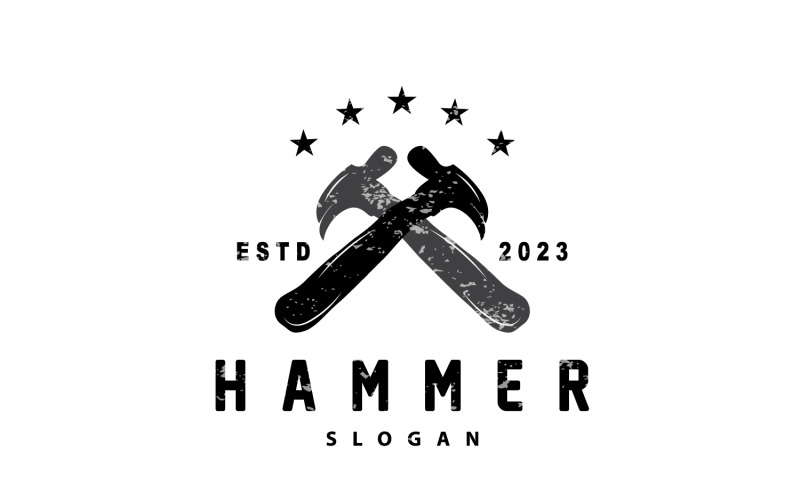 Hammer Logo, Builder Tools Inspiration DesignV4 Logo Template