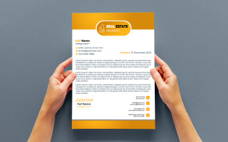 Modern Blue Letterhead Layout
