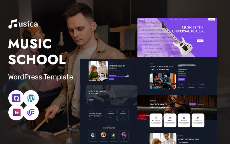 Musica - Music School And Performance Training WordPress Elementor Theme WordPress Theme