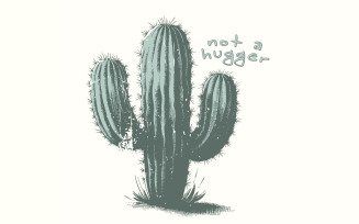Not a Hugger PNG, Cactus PNG, Sublimation Design, Instant Download, Retro PNG, Funny Shirt Design,