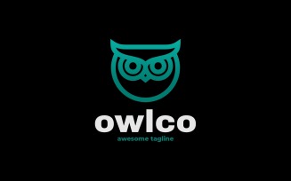 Owl Line Art Gradient Logo 2