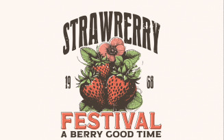 Retro Strawberry PNG, Strawberry Sublimation, Vintage Look Shirt Design, Sublimation Design