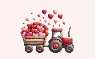 Valentines Day Tractor PNG, Kids Valentine Digital Download, Boys Valentine Tractor Design, Heart