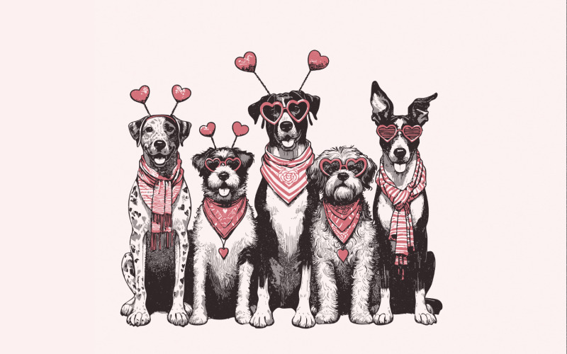 Valentines Dog PNG, Dog Lover PNG, Valentine’s Day PNG, Love png, Dog Sublimation Design, Cute Dog Illustration