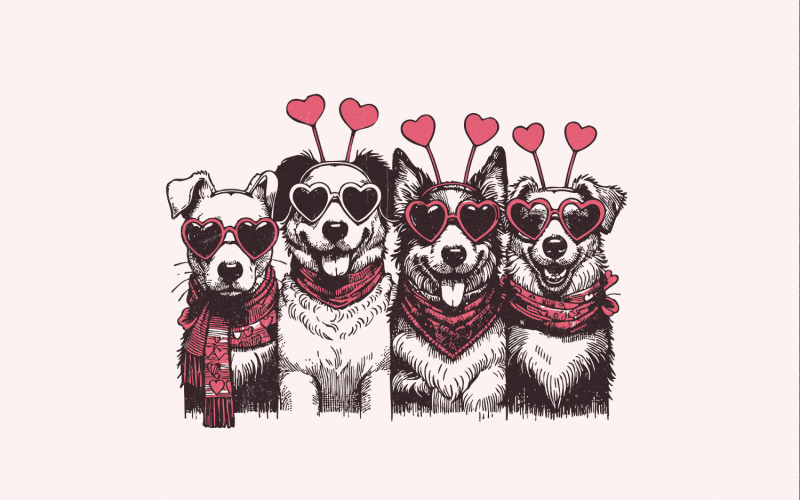 Valentines Dog PNG, Dog Lover PNG, Valentine’s Day PNG, Love png, Dog Sublimation Design, Digital Illustration