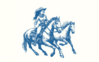 Cowgirl Wild Horses Western PNG, Retro Wild Horses Sublimation, Instant Download, Country Music